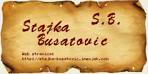 Stajka Bušatović vizit kartica